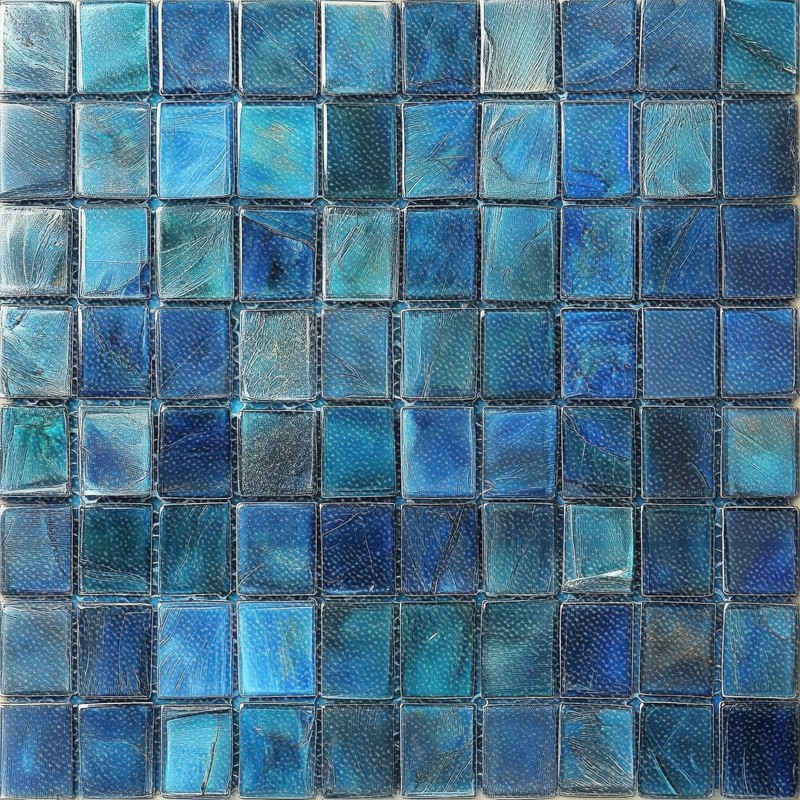 10PCS 12×12 Inch Dark Blue Mosaic Textured Flat Surface Floor Tiles Peel and …