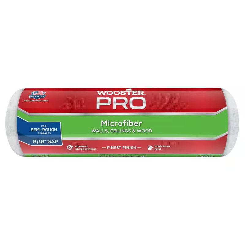 9 In. X 9/16 In. Pro Microfiber High-Density Fabric Roller Cover gallery