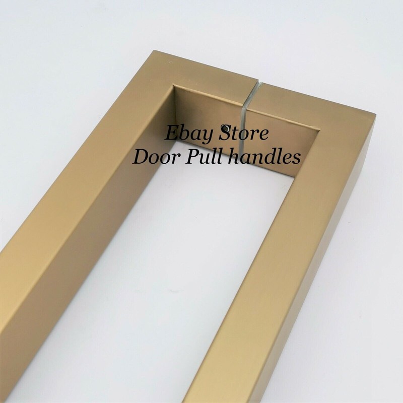48 Inch Entry Door Handle Bar Pull Square Rectangle 304 Stainless Steel Gold gallery