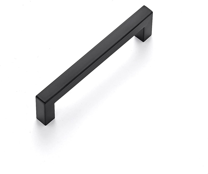 1 Pack 5 Inch Kitchen Square Cabinet Handles Matte Black Drawer Pulls for Cup…