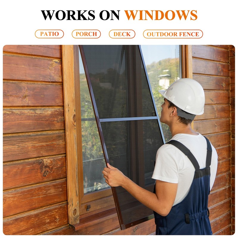 Pet Proof Window&Door Screen Replacement Mesh, 48" W x 99" L, Vinyl Coated Po... gallery
