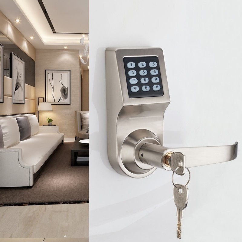 Digital Door Lock,Unlock with Remote Control, M1 Card, and Key,Handle Directi... gallery