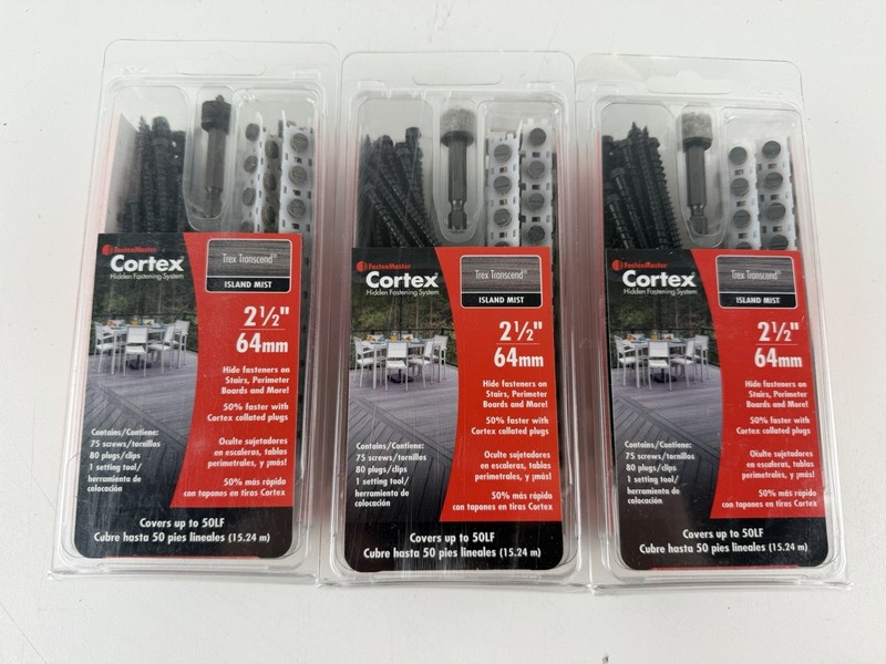 FastenMaster Cortex Trex Transcend 2-1/2″ Hidden Fasteners Island Mist LOT OF 3