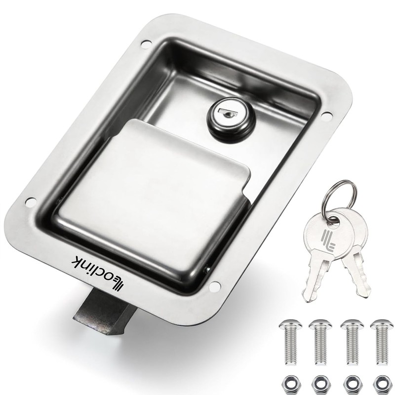 Truck Tool Box Lock Replacement kit, Stainless Steel Locking Paddle Latch for Tr