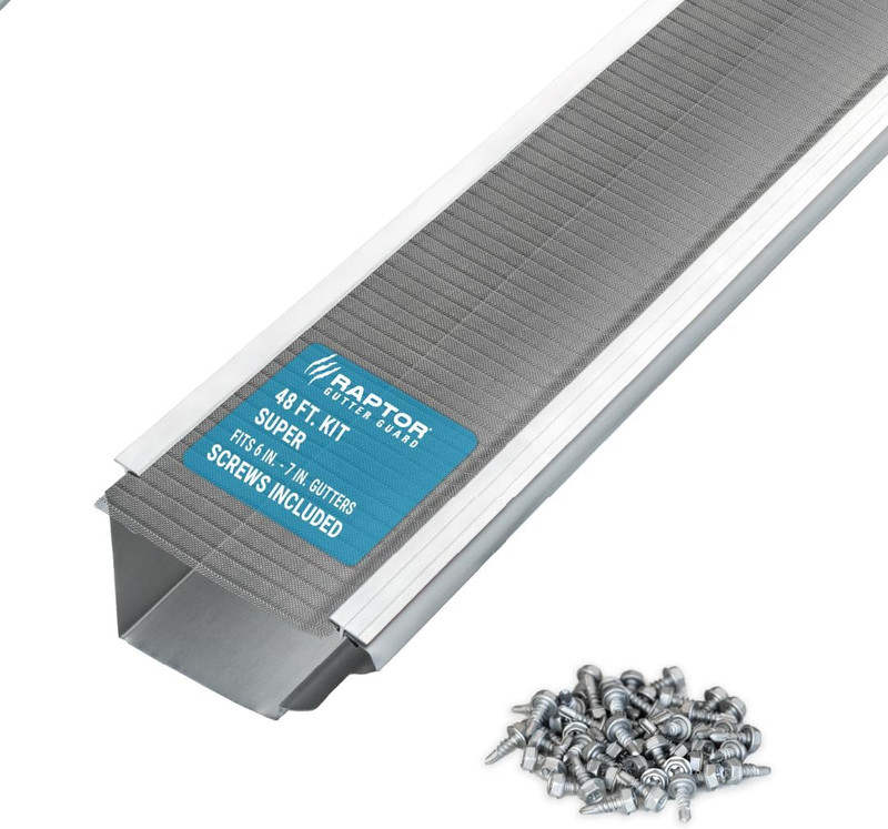 48FT Stainless Steel Micro-Mesh Gutter Guard Kit for 6″ & 7″ Gutters