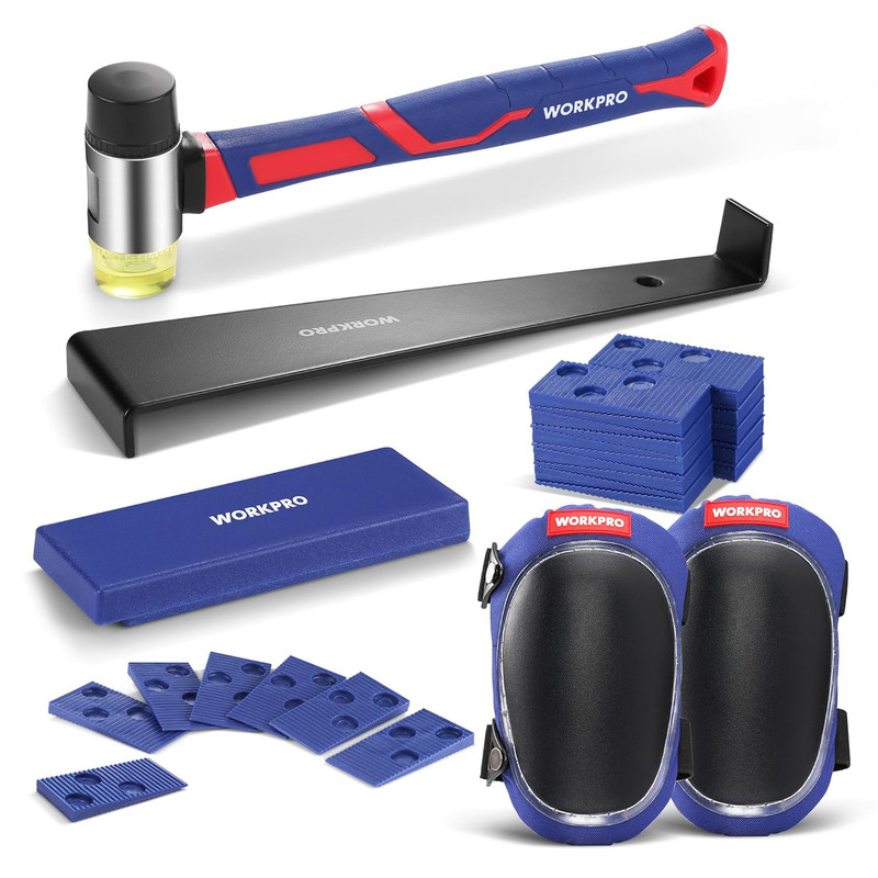 Laminate Flooring Installation Kit - Rubber Mallet with Fiberglass Handle, Knee