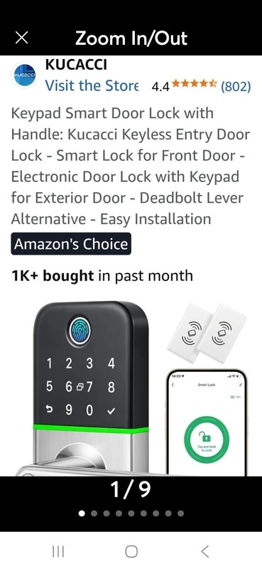 Door Lock Smart Keypad Kucacci Keyless Entry Fingerprint Digital Code Electronic
