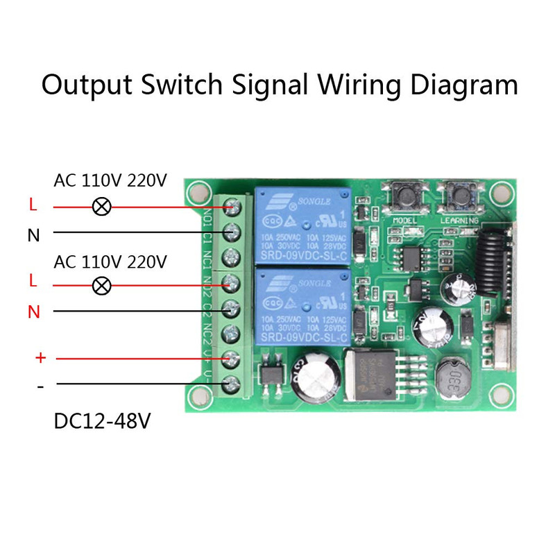 Wireless Remote Switch DC 12V 24V 36V 48V New 2 Channel Multi-Function Remote Co gallery