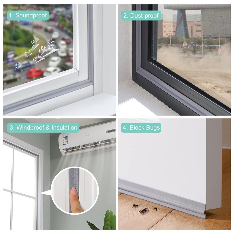 Draft Stopper Sweep Door Weatherproofing Stripping Window Seal Strip Selfadhisiv gallery