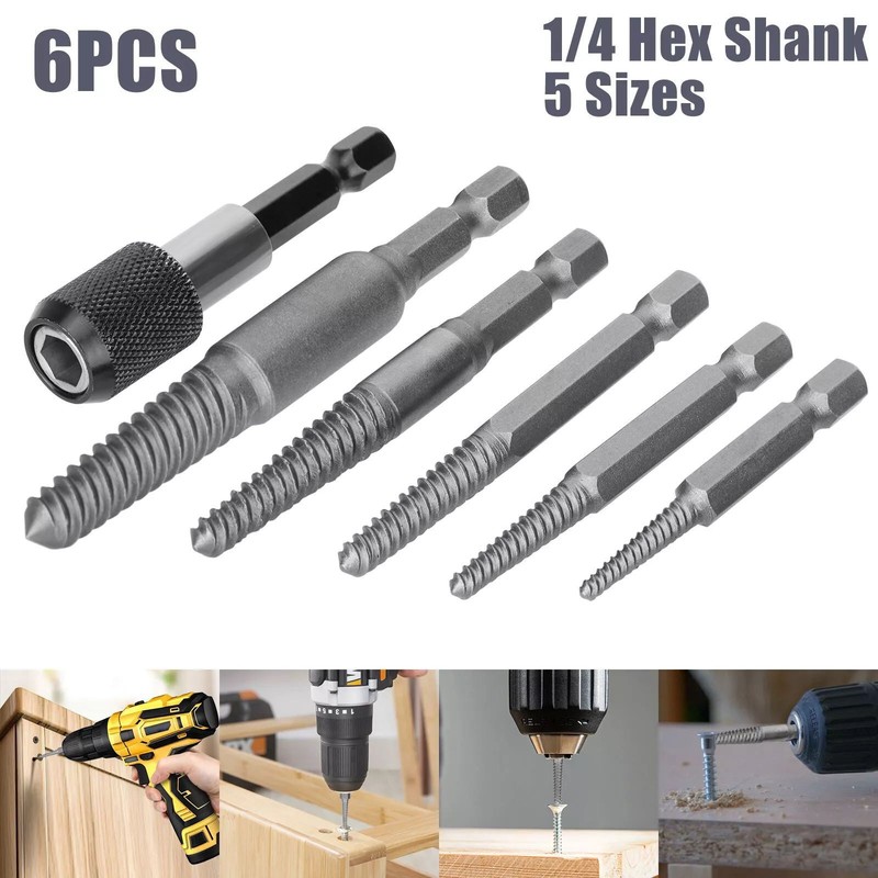 Stud Screw Extractor Remover includes 5 different-sized headless screws gallery