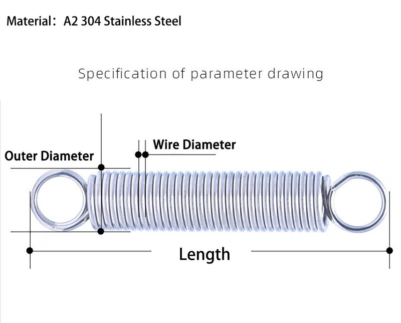 Extension Spring 0.6 mm Wire Stainless Steel Tension Spring 15mm – 300mm Length