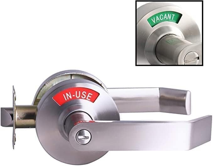 Extra Large Bathroom Privacy Lever Lock with Indicator Right-hand Door Chrome gallery