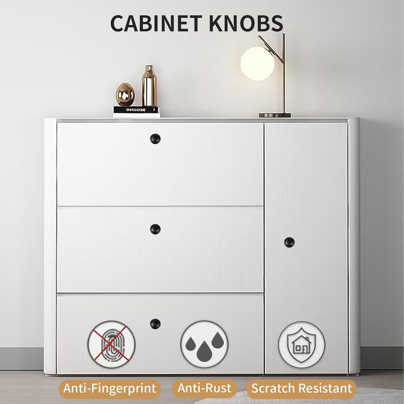 10-100X Black Cabinet Handle Cupboard Pulls Kitchen Drawer Round Knobs Hardware gallery