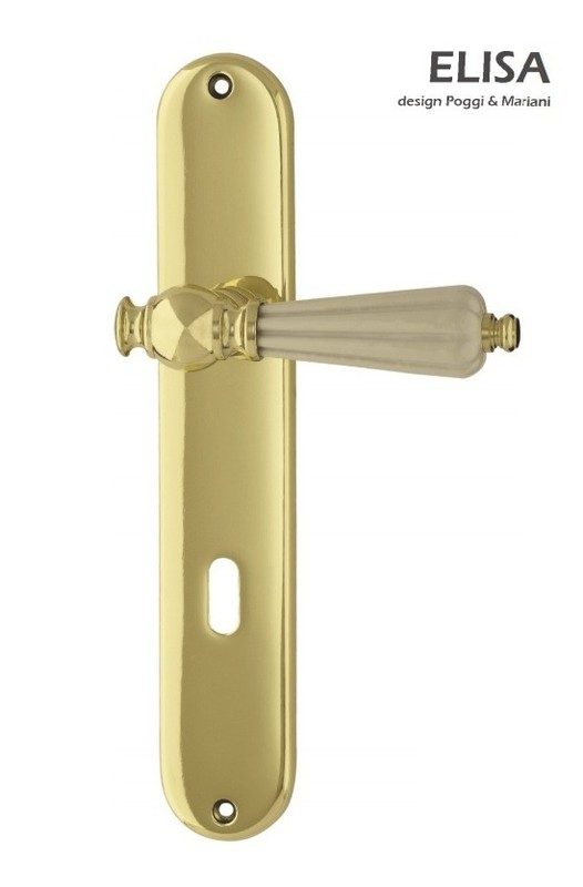 Elisa” 70 Distance Plate Handle for POGGI & MARIANI Doors w/ Porcelain