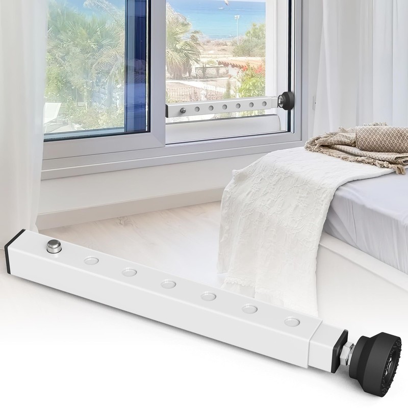 WooFog（Short）Window Security Bar Adjustable, 11″ to 18″ White -1 PCS,