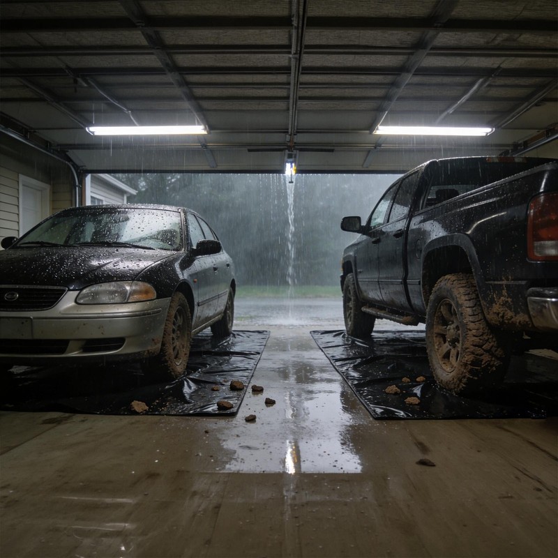 Yescom Containment Mat Garage Floor Mat for SUV Snow Mud Compact Size 7'9"x16' gallery