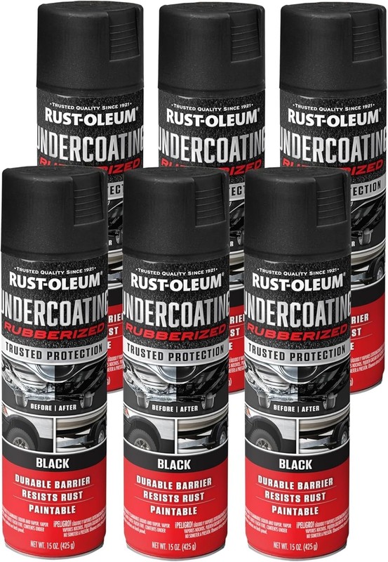 Rust-Oleum Stops Rust Undercoating Spray 15oz Black Rubberized 6 Pack – Free P&P