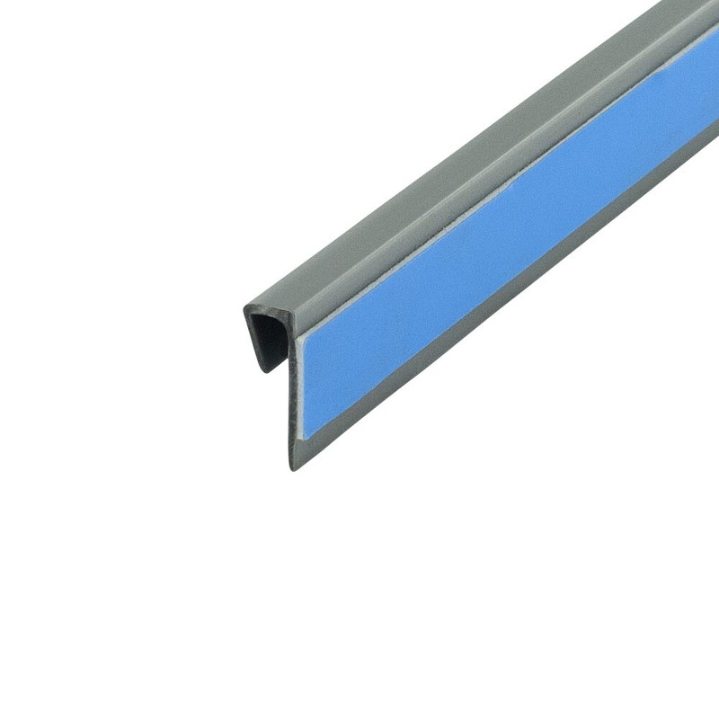 Outwater Plastic J Channel Fits Material 1/8 Inch Thick Silver PVC Cap Moulding