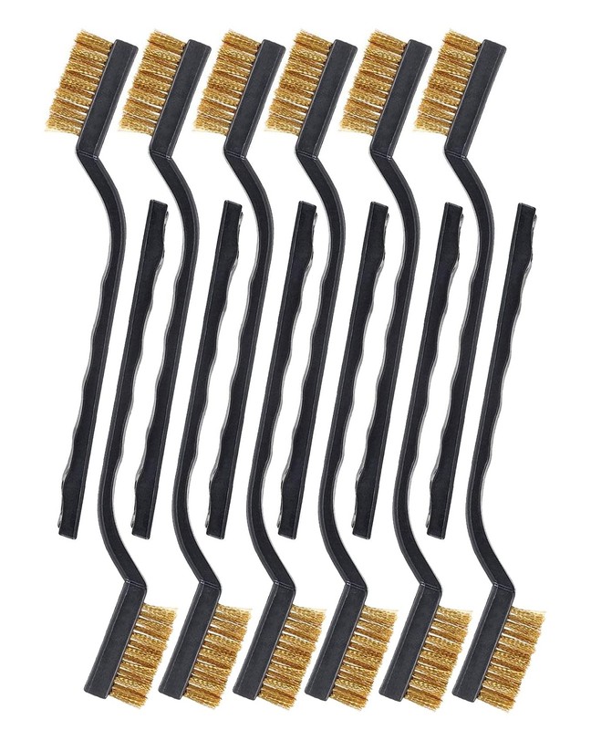 SUJAYU Brass Wire Brush Rust Remover, Small Wire Brush for Cleaning, Paint St…