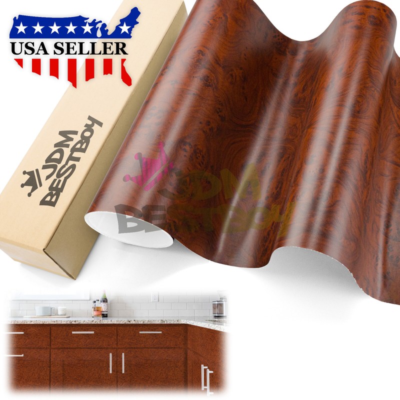 Matte 48″ Wood Grain Vinyl Wrap Sticker Decal Car Home Kitchen Decoration DIY