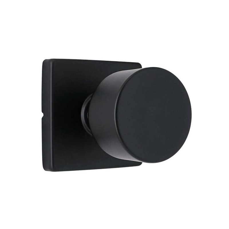 Home Decorators Ridgeway Matte Black Passage Hall Closet Door Knob Square Rose