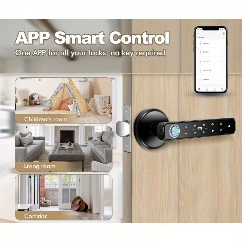 Fingerprint Reader, 5-In-1 Keyless Smart Deadbolt (Fingerprint / Password / NFC gallery