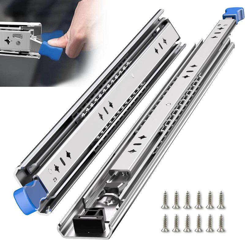 260 Lbs Heavy Duty Locking Drawer Slides 1 Pair 12 14 16 18 20 24 26 30 32 40 In