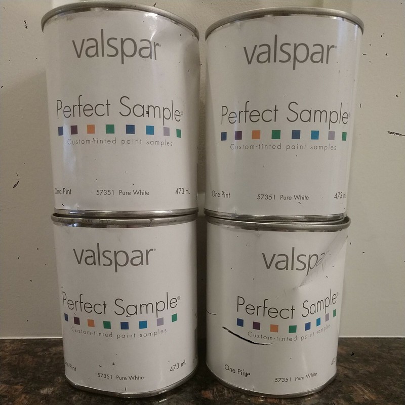 4( Four) VALSPAR Perfect Samples #57351 Pure White Color 1 Pint each