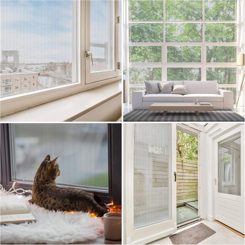Window Screen Replacement Mesh DIY Adjustable Polyester Pet Proof 48"W x 99"L gallery