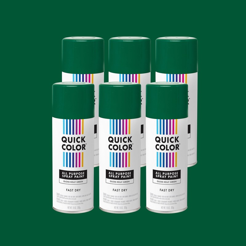 Kelly Green Gloss All-Purpose Enamel Spray Paint, 6 Pack, 10 oz