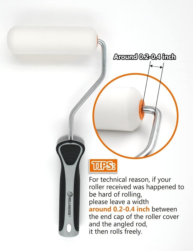 ROLLINGDOG Ergonomic 4-Inch Paint Roller Frame for Precision Detail Painting gallery