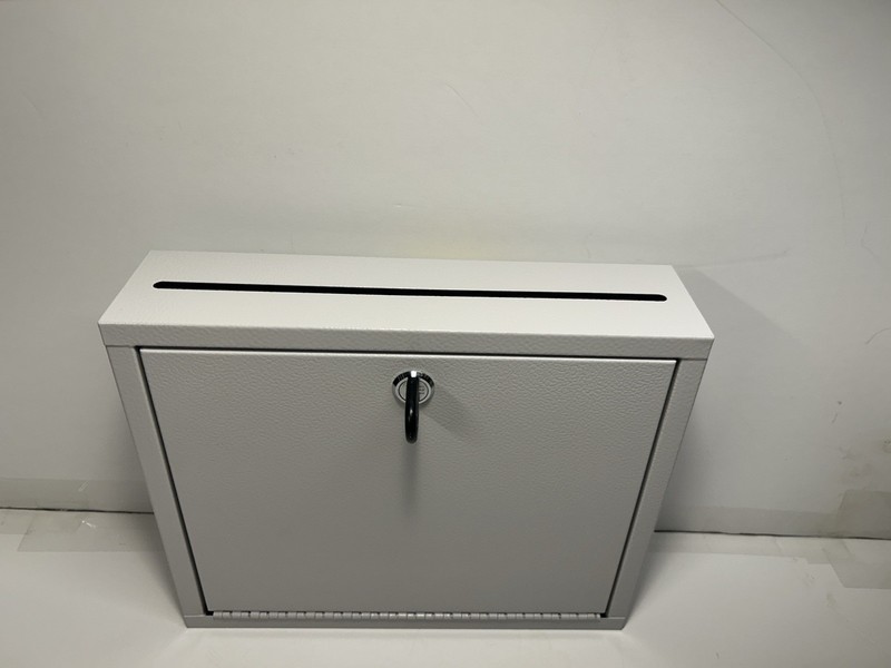 Metal Suggestion Box with Lock and Slot Wall Mount Deposit for Payment Donation