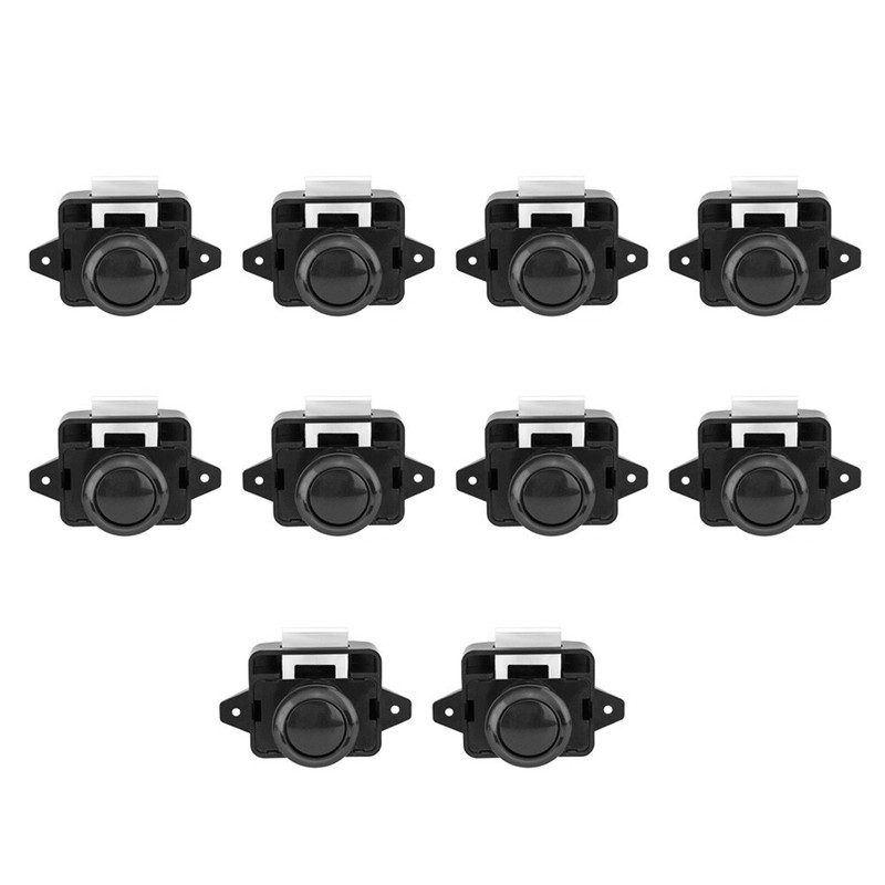 10pcs Easy To Operate Push Button Catch Locks For Cabinets And-Drawers gallery