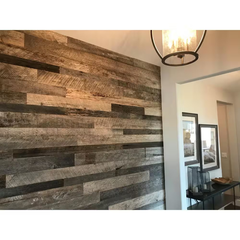 3/8 In. X 4 Ft. Random Width 3 In. – 5 In. Grey Reclaimed Planks Decorative Wall