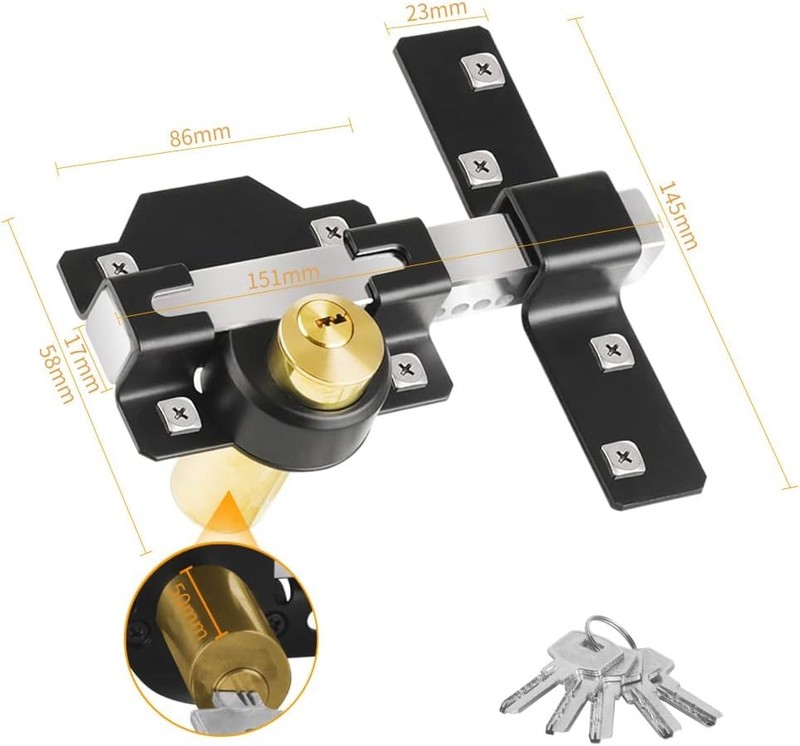 Barn Door Lock 2 Fence Gate Lock Double Sided Gate Latch Shed Door Lock for Wood gallery