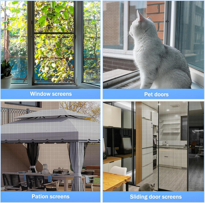 48"X102" Windows Screen Mesh,Fiberglass Window Screen Mesh, Screen Door Mesh, Wi gallery