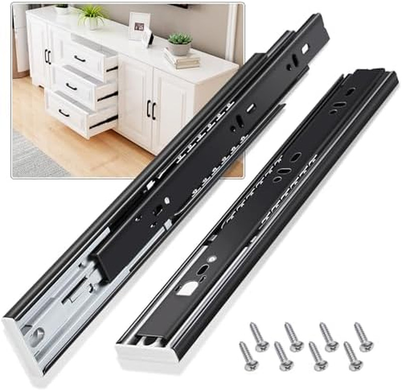 Push to Open Drawer Slides 5 Pairs Full Extension 12 14 16 18 20 22 24 Inch Side