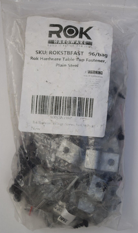 Pack of 96 Rok Hardware Table Top Fastener with Screw ROKSTBFAST, 14 Gauge Steel