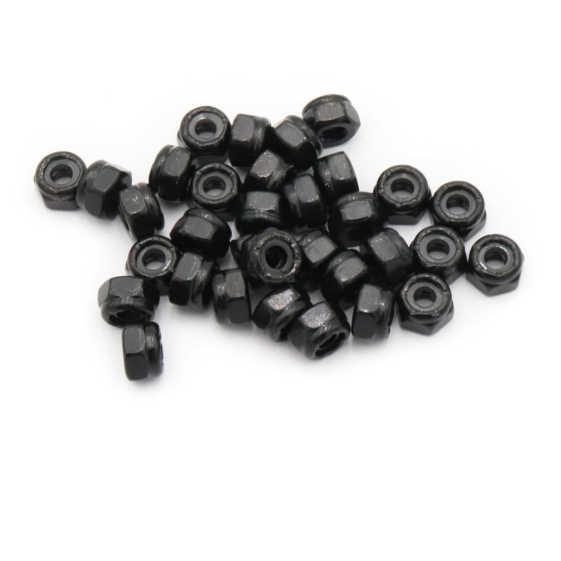 100pcs Nylon Insert Hex Lock Nuts, 10# 24 Inch Lock Nuts, 304 Stainless Steel...