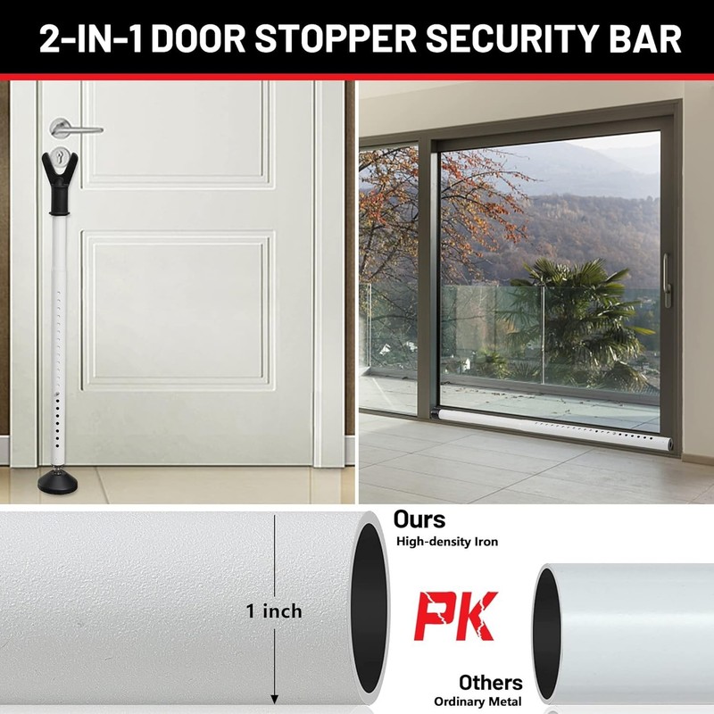 Powder-Coated Security Bars for Doors - Heavy-Duty Stability & Safety 2 Pack gallery