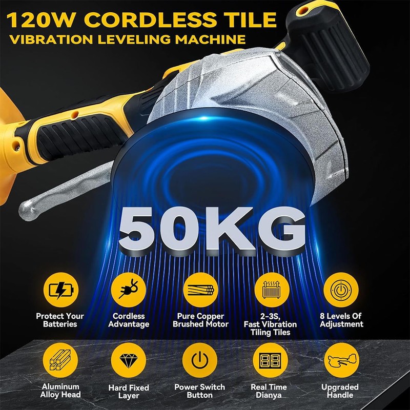 Cordless Tile Vibration Leveling Machine for Dewalt 20V Battery, Portable Tile gallery