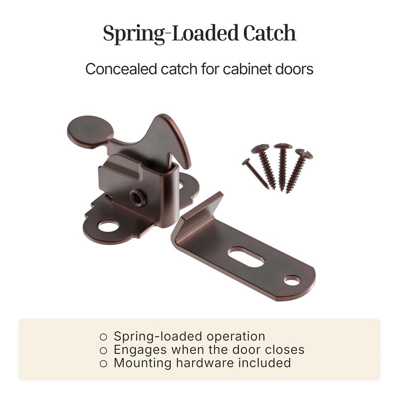 Antique Copper Plated Spring Action Elbow Door Catch & Latch - Pack of 2 - Hardw gallery
