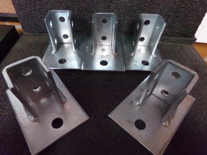 5 Pack Square Struts Post Base Single Channel Galv. Steel 4″ x 6″ KF2942 (c)