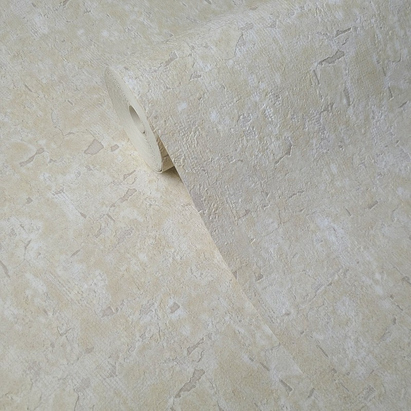 Modern plain cream purple tan beige faux distressed plaster textured Wallpaper