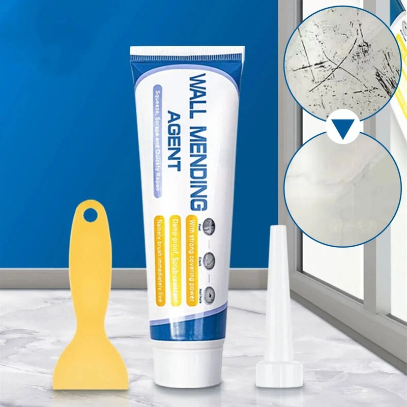 Drywall Repair Kit Wall Mending Agent Spackle Cream with Scraper Hole Fix Filler