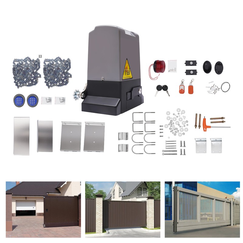 3500Lbs Automatic Sliding Gate Opener 750W Electric Door Operator Alarm 2 Remote gallery