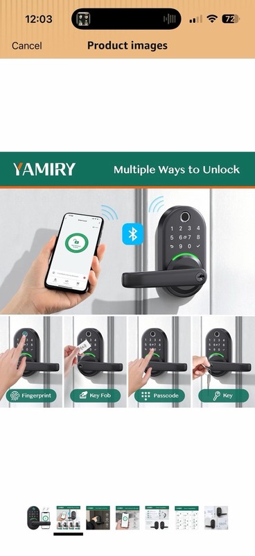 Smart Door Handle Lock with Keypad: Yamiry Fingerprint Smart Knob- Keyless Entry gallery