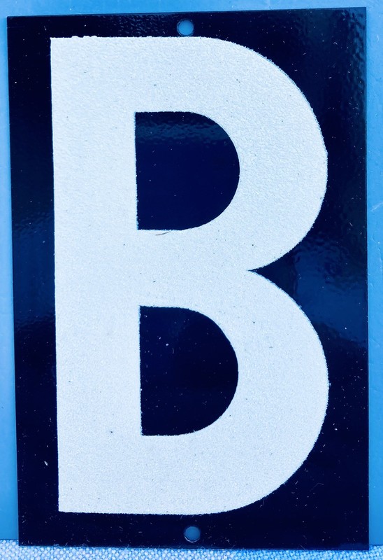 Reflective House Letters “B” Vintage NOS,New Aluminum Alphabet Letter