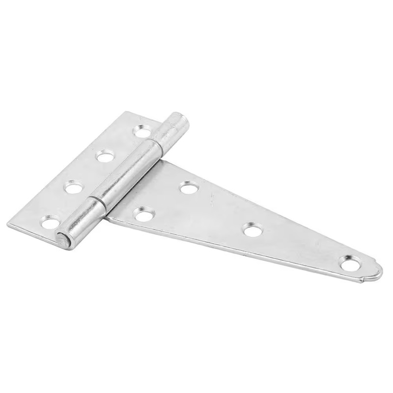 Tee Hinge, 5 In., Hot Rolled Steel, Satin Nickel Finish, Heavy Duty (2-Pack)