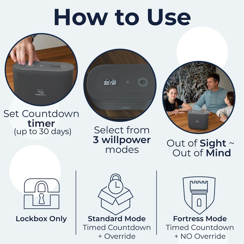 Mindsight Timed Lock Box Plus | Fits Small Tablets (iPad Mini), Phones (10+) & M gallery